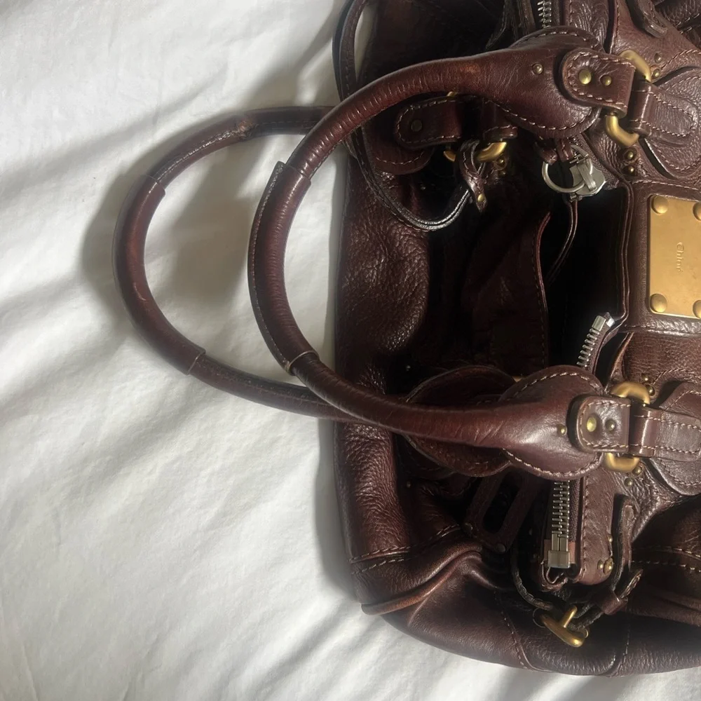 Chloé Paddington 2005 Dark Brown Leather Satchel with Gold Lock - Picture 9 of 15